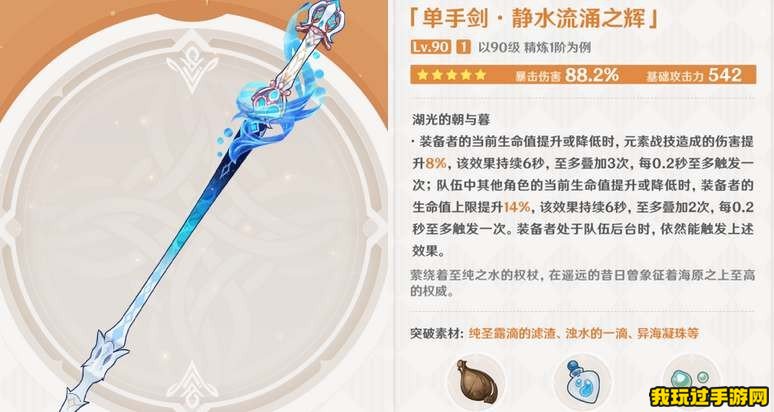 《原神》静水流涌之辉强度分析！突破材料一览